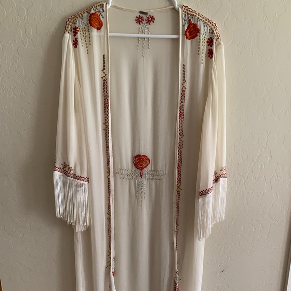 Chan Luu Tops - Chan Luu  Kimono Robe  Embroidered with Fringe